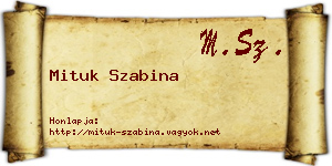 Mituk Szabina névjegykártya